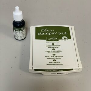 Stampin' Up Ink Pad Mossy Meadow Green Classic Refill Ink Bottle Scrapbook Craft
